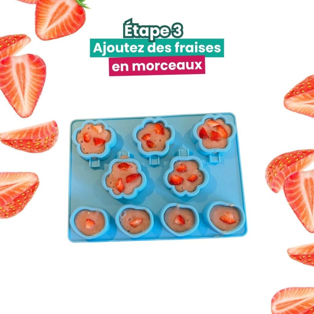 ajoutez des fraises en morceaux