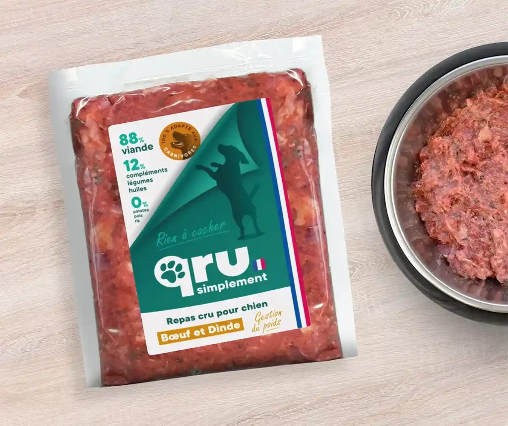 sachet_au-centre_boeuf Repas haché pour chien au bœuf et à la dinde